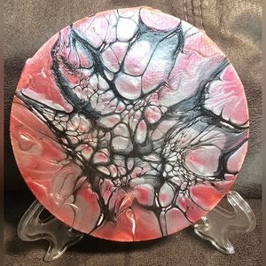 Handpainted Acrylic Bloom Painting 3.75" approximately